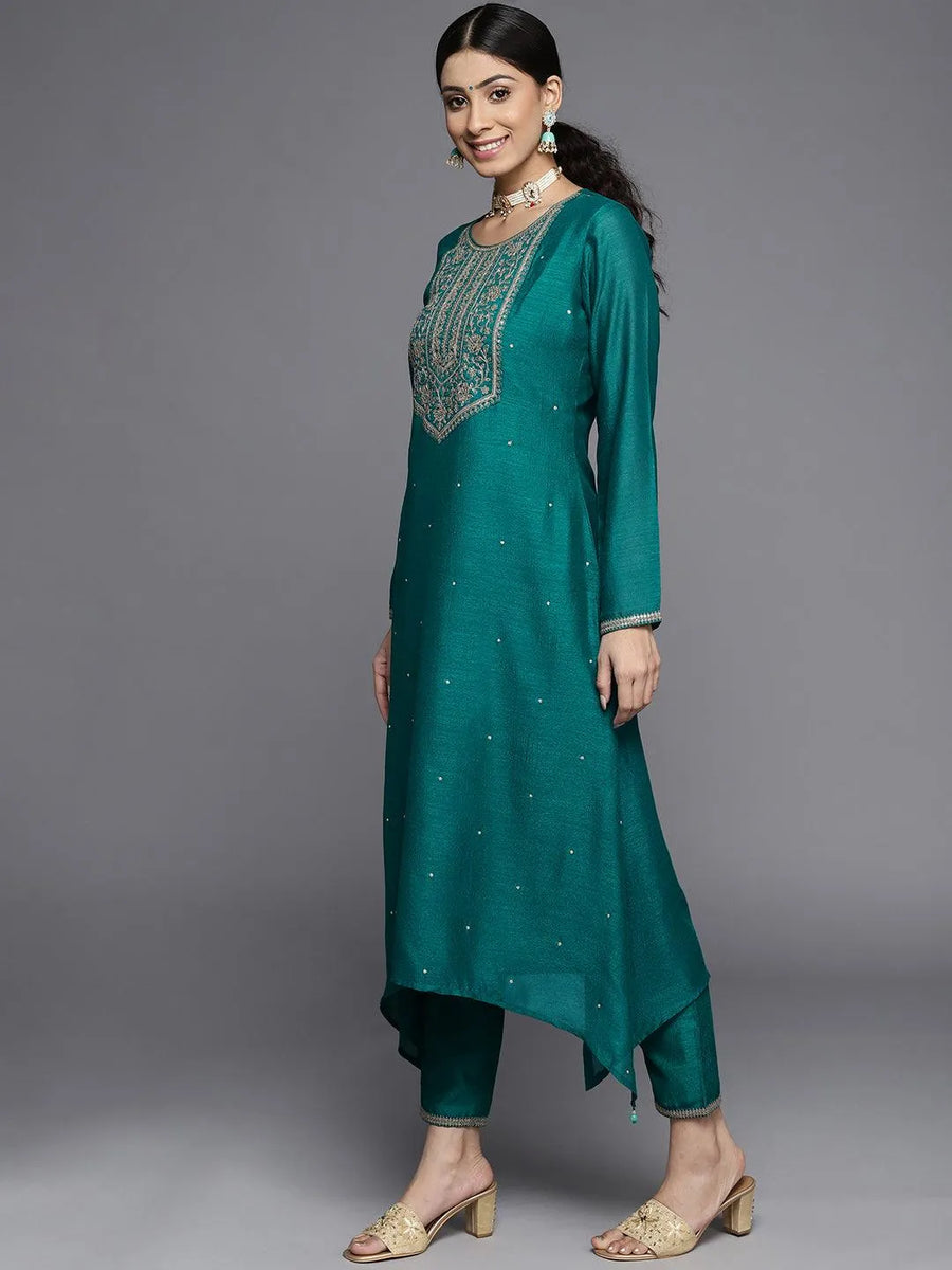 Allin I Villin Teal Color Designer Kurta for Diwali 2024 - Premium Collection