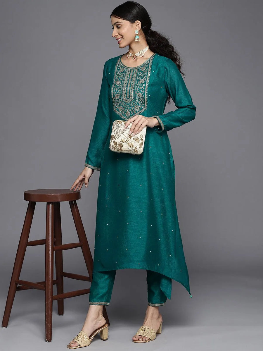 Allin I Villin Teal Color Designer Kurta for Diwali 2024 - Premium Collection