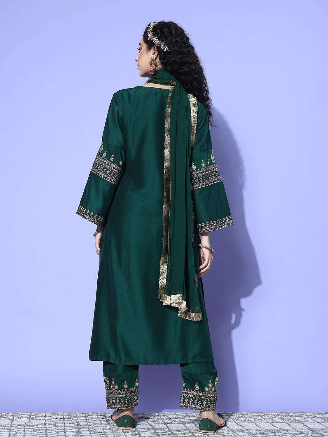 Allin I Villin Green Kurta Set - Premium Silk Embroidered Diwali Festive Collection 2024