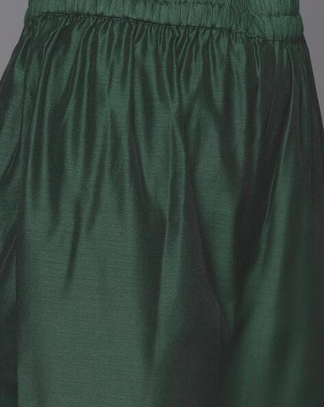 Allin I Villin Green Embroidered Chanderi Silk Suit for Winter Weddings & Festivities
