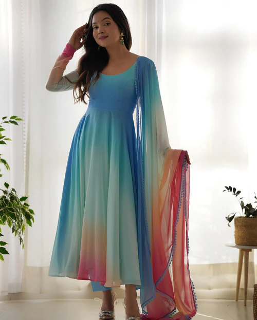 Vibrant Multicolor Anarkali Kurta Suit for Women