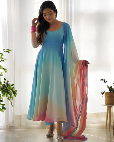 Vibrant Multicolor Anarkali Kurta Suit for Women