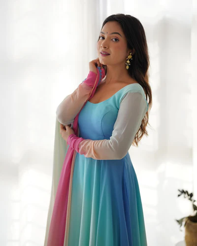 Vibrant Multicolor Anarkali Kurta Suit for Women