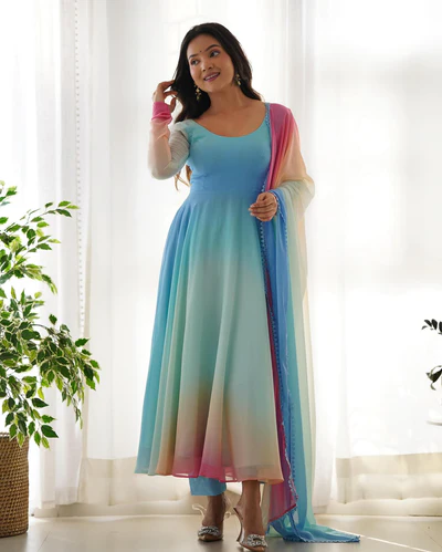 Vibrant Multicolor Anarkali Kurta Suit for Women